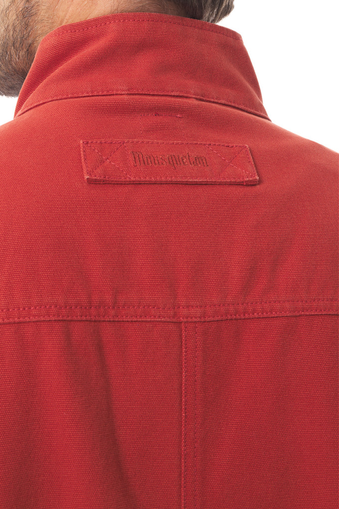 Veste zippée homme en toile canva orange tuile | Mousqueton