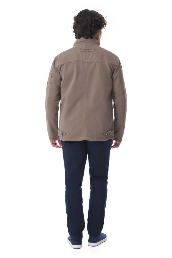 Veste zippée homme en toile canva marron | Mousqueton