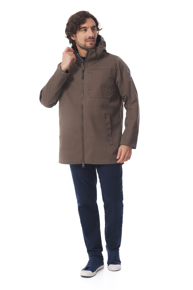 Parka imperméable mi-saison homme marron | Mousqueton