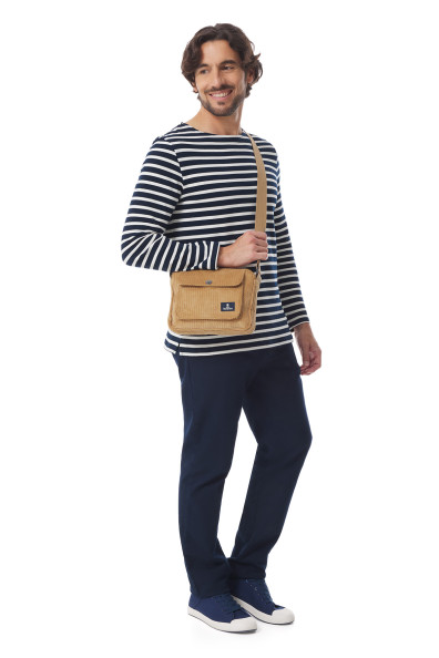 Sac bandoulière en velours côtelé | Mousqueton