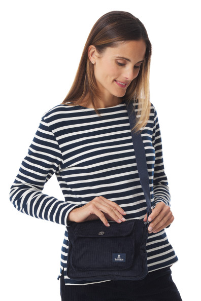 Sac bandoulière en velours côtelé | Mousqueton