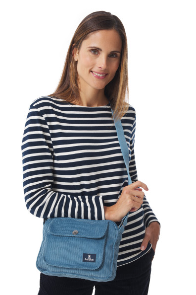 Sac bandoulière en velours côtelé | Mousqueton