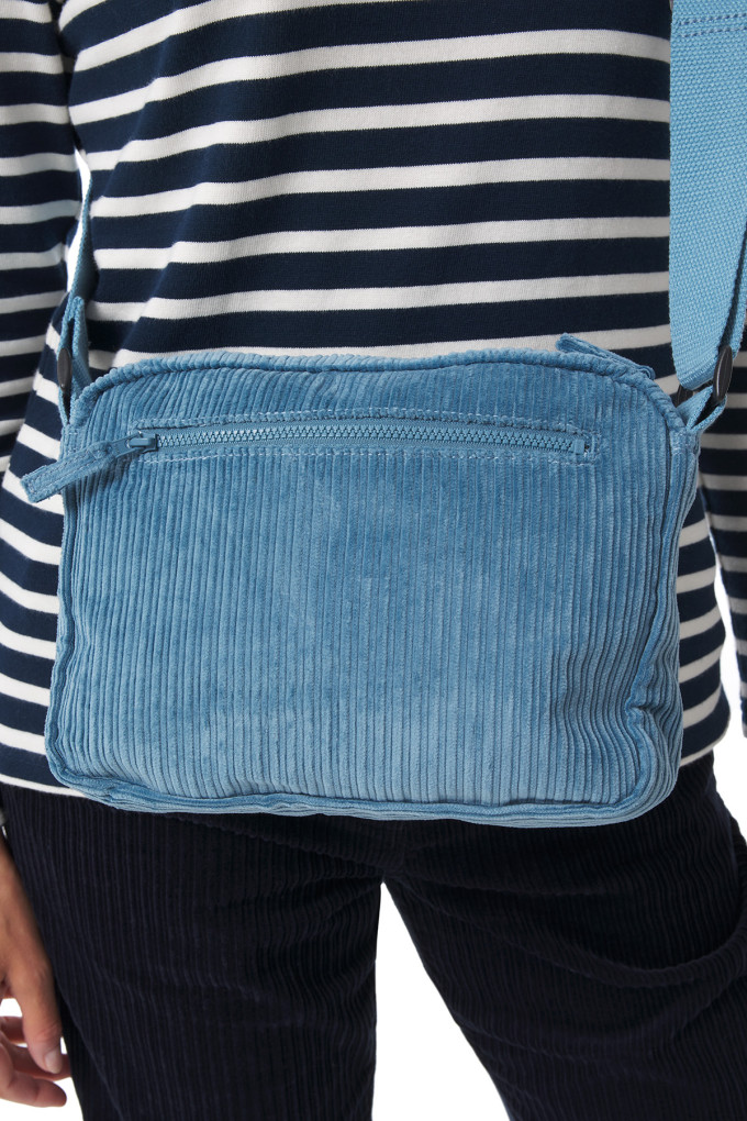 Sac bandoulière en velours côtelé | Mousqueton