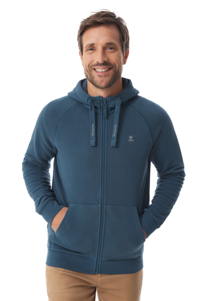 Zipped sweatshirt with a hood for men | Mousqueton