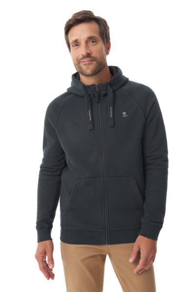 Sweat zippé à capuche homme vert foncé | Mousqueton