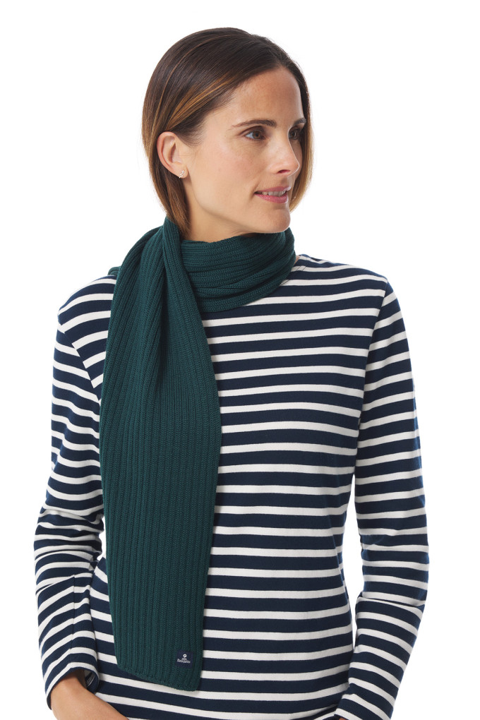 Echarpe cotelée en laine | Mousqueton