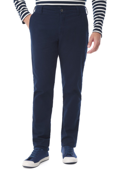 Pantalon chino homme en twill de coton bleu marine | Mousqueton