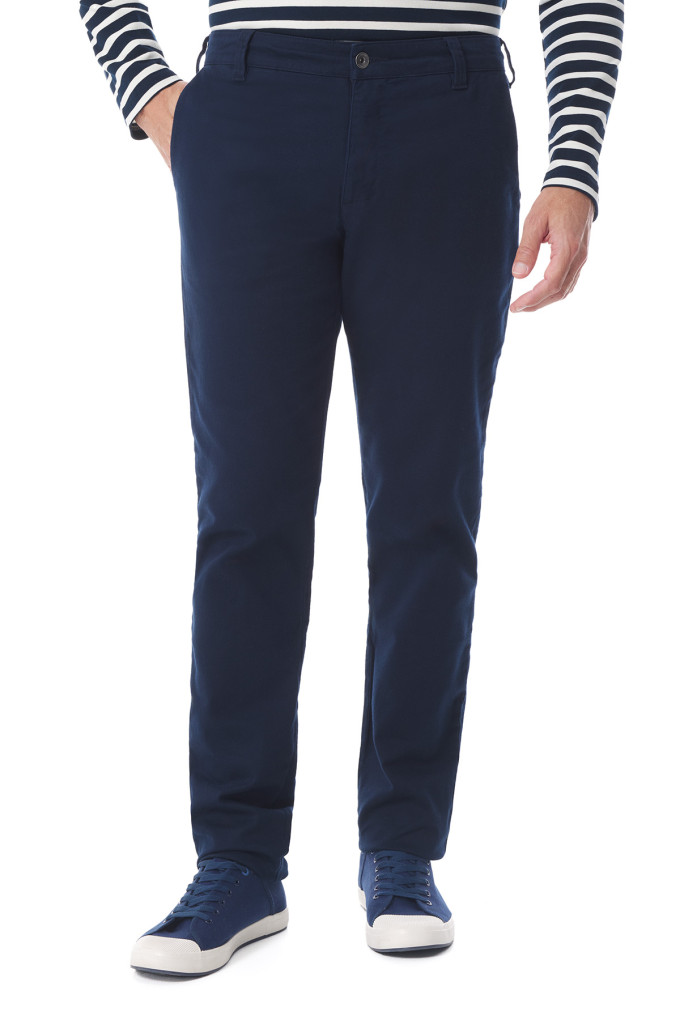 Pantalon chino homme en twill de coton bleu marine | Mousqueton
