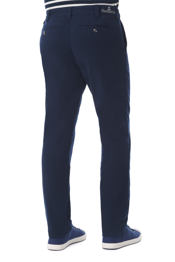 Pantalon chino homme en twill de coton bleu marine | Mousqueton