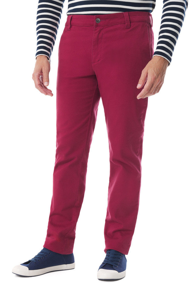Pantalon chino homme en twill de coton rouge brique | Mousqueton