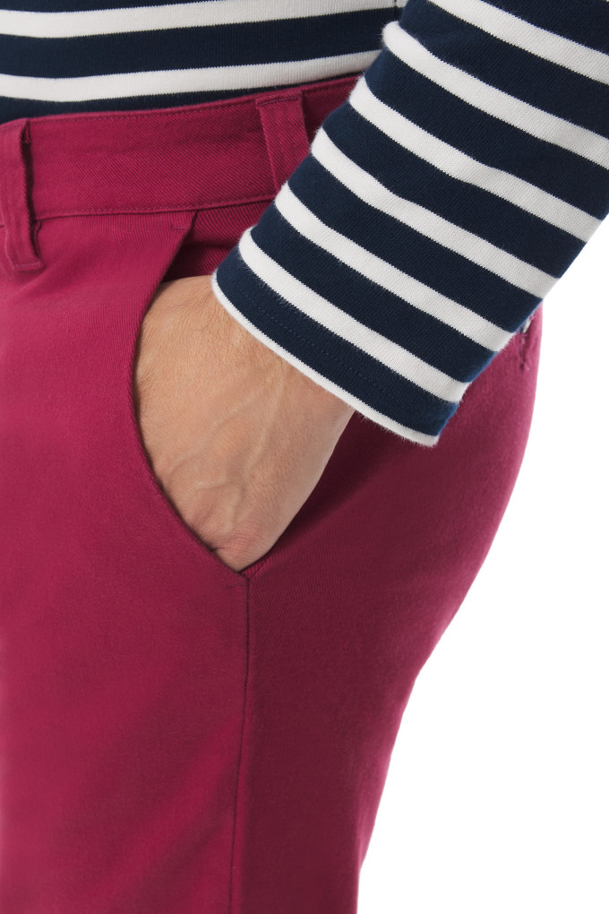 Pantalon chino homme en twill de coton rouge brique | Mousqueton