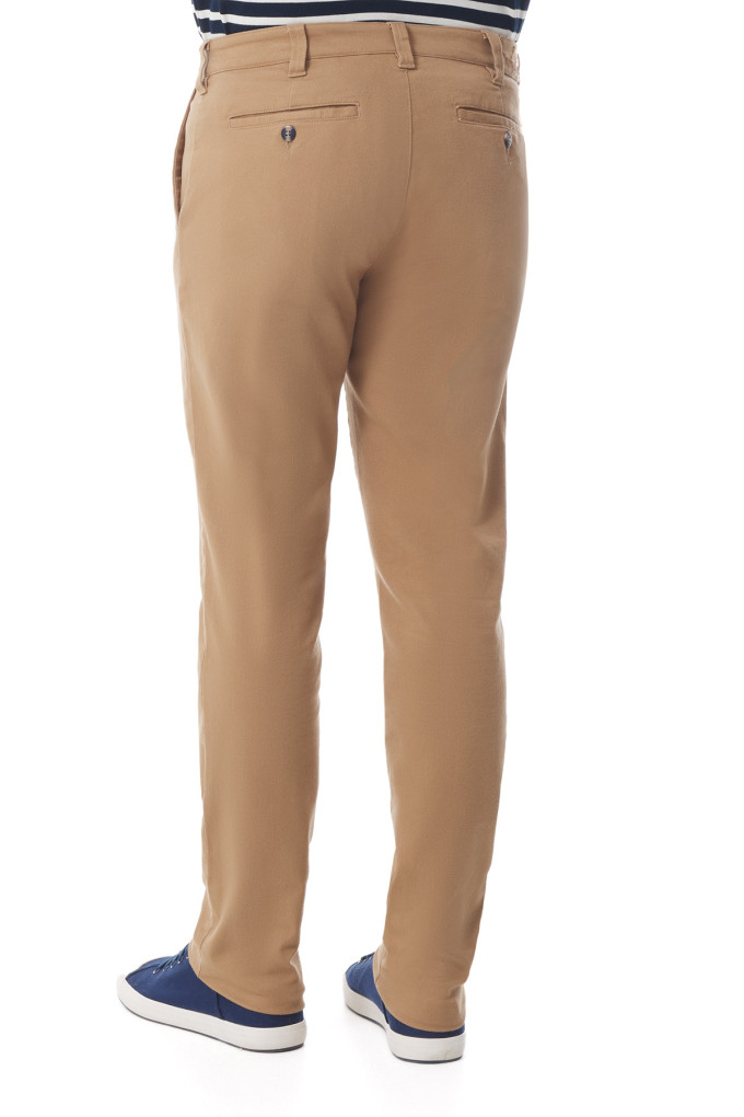 Pantalon chino homme en twill de coton beige | Mousqueton