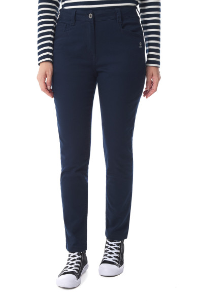 Pantalon bleu marine femme en coton | Mousqueton