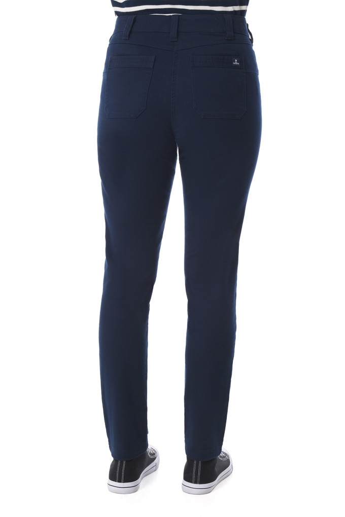 Pantalon bleu marine femme en coton | Mousqueton