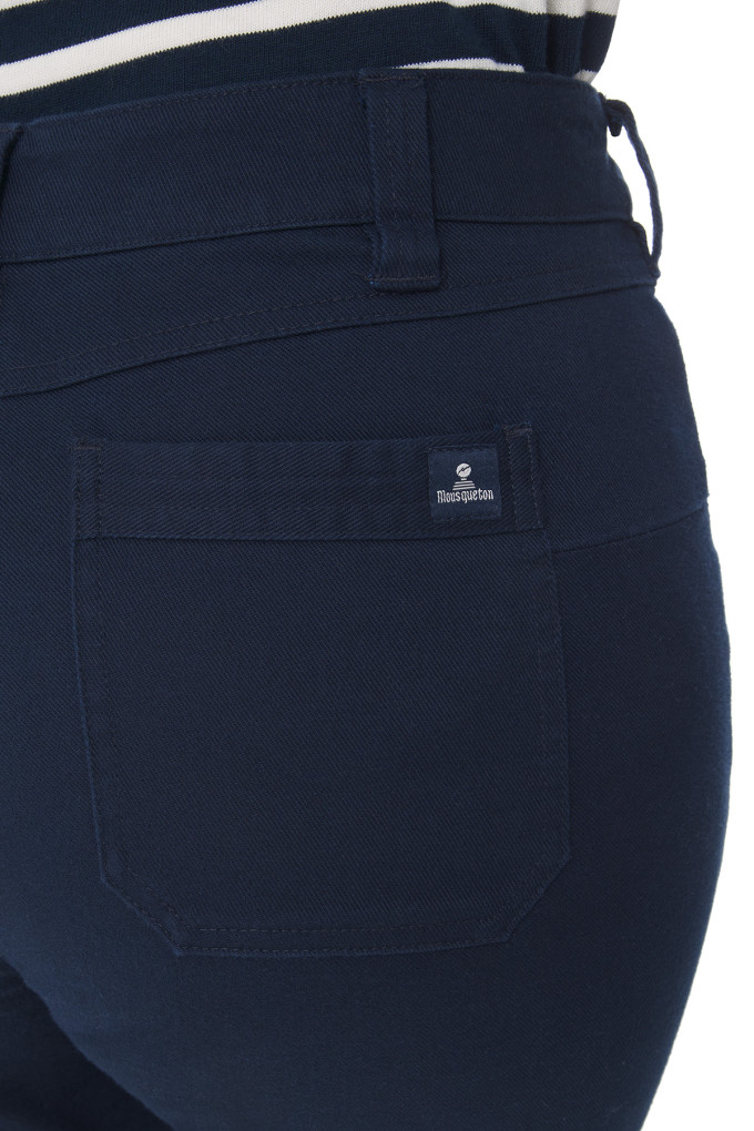 Pantalon bleu marine femme en coton | Mousqueton
