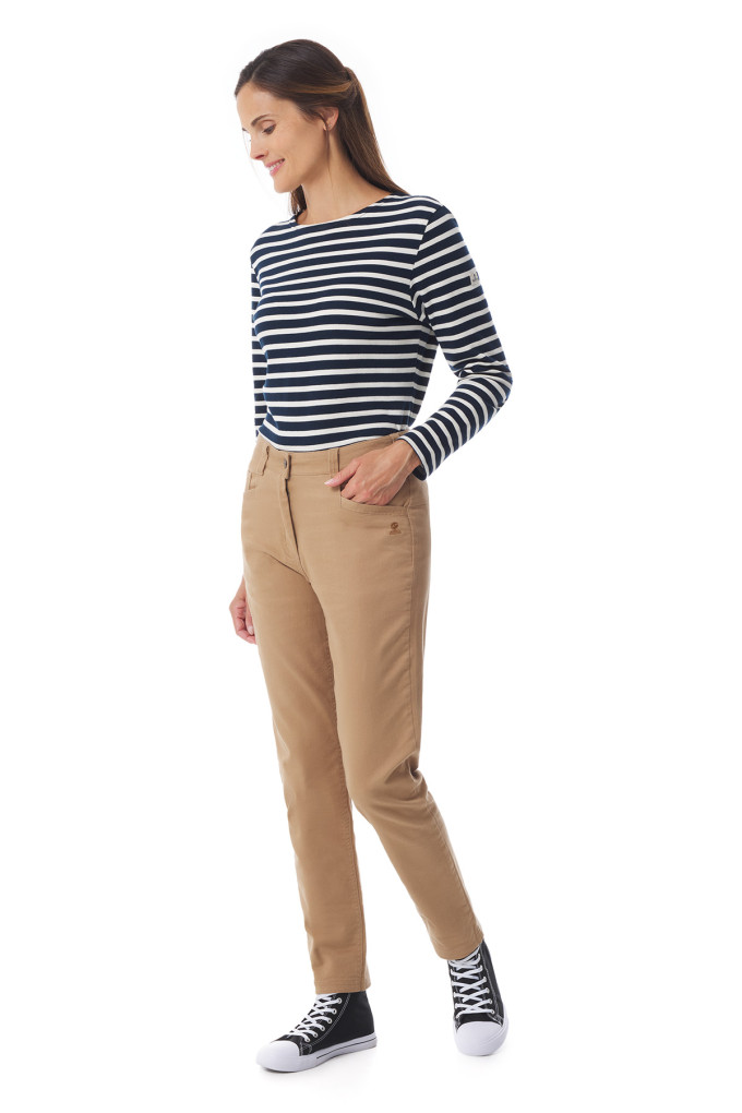 Pantalon beige femme en coton | Mousqueton