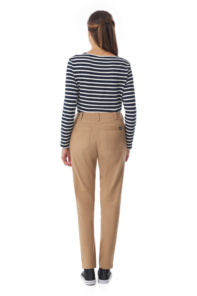 Pantalon beige femme en coton | Mousqueton