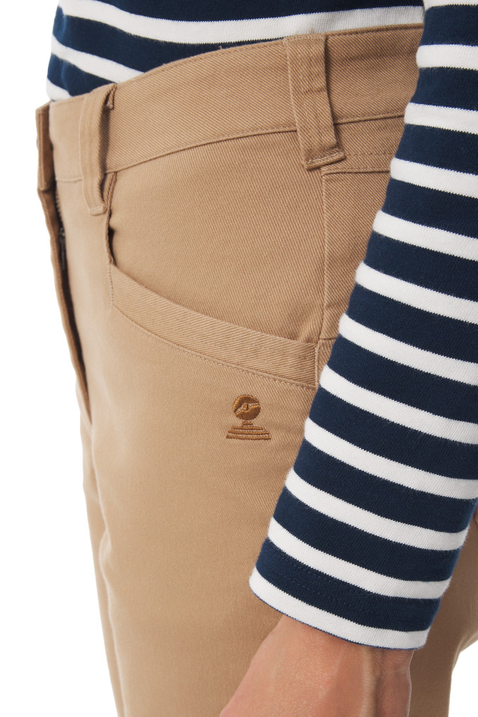 Pantalon beige femme en coton | Mousqueton
