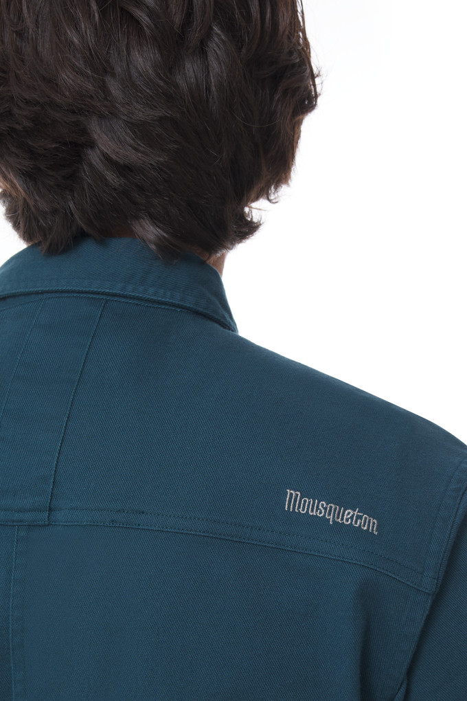 Chemise épaisse homme en coton bleu pétrole | Mousqueton