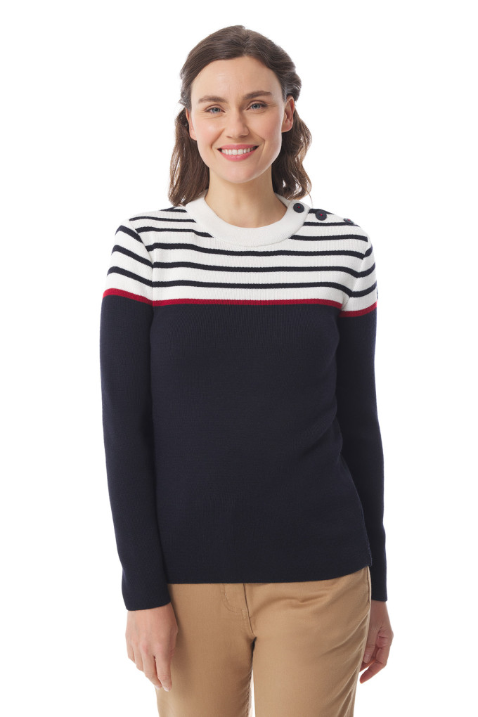 Pull marin rayé femme multicolore | Mousqueton