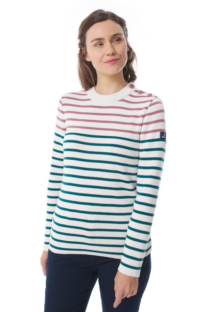 Pull marin rayé femme multicolore | Mousqueton