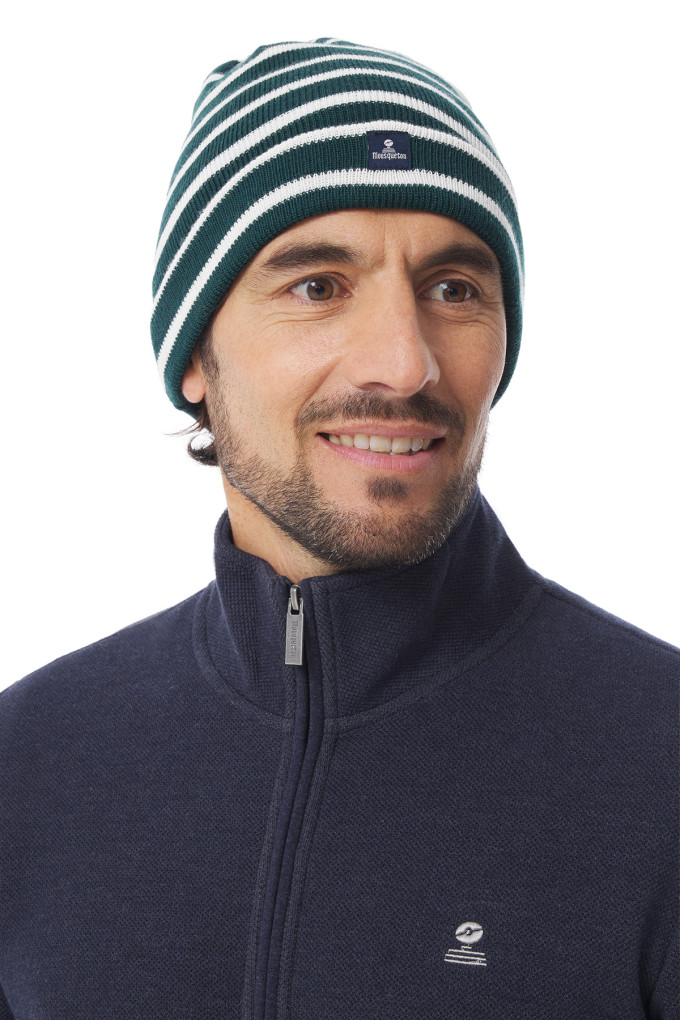 Cuffed beanie with stripes| Mousqueton