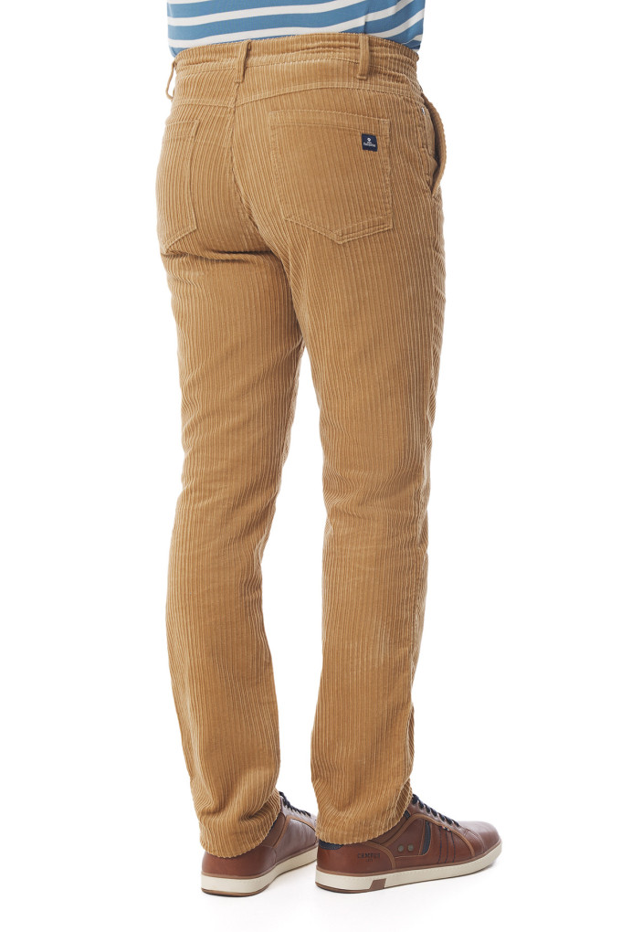 Pantalon homme en velours côtelé beige | Mousqueton
