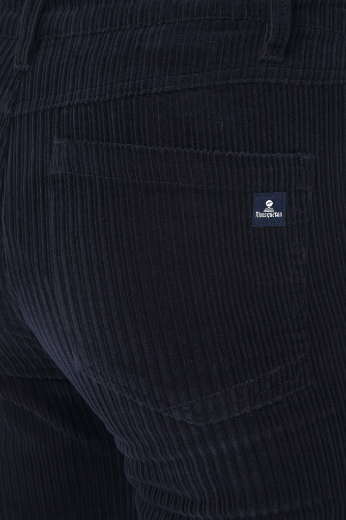 Pantalon homme en velours côtelé bleu marine | Mousqueton