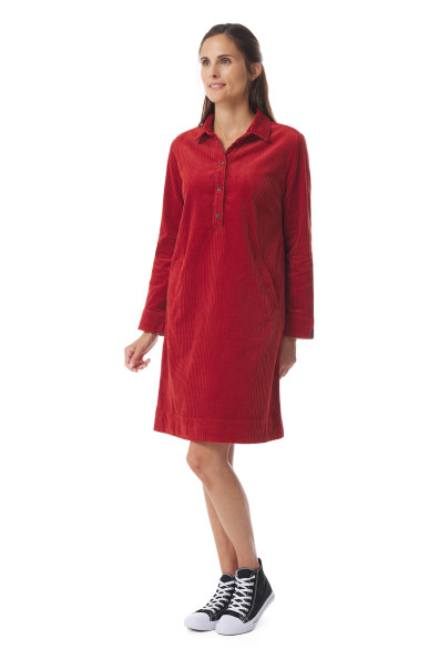 Robe en velours côtelé orange tuile | Mousqueton