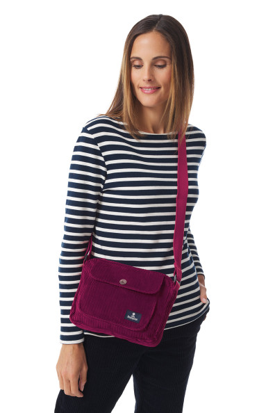 Sac bandoulière en velours côtelé | Mousqueton