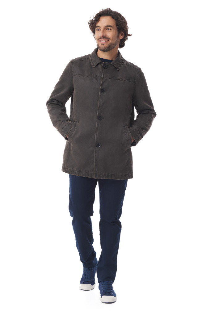Veste homme marron en toile enduite | Mousqueton