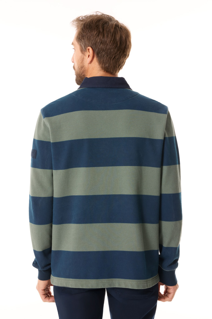 Polo rugby homme bleu marine et vert kaki | Mousqueton