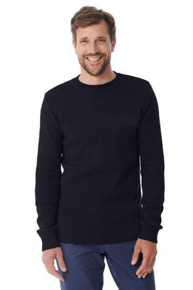 Pull en laine Homme bleu marine | Mousqueton