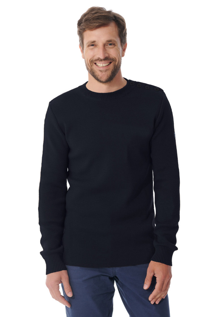 Pull en laine Homme bleu marine | Mousqueton