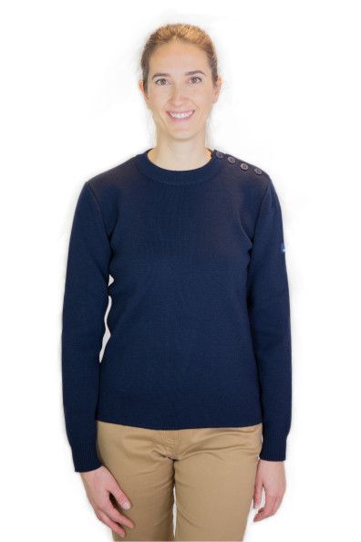 Pull en laine Femme bleu marine | Mousqueton