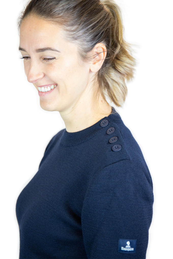 Pull en laine Femme bleu marine | Mousqueton