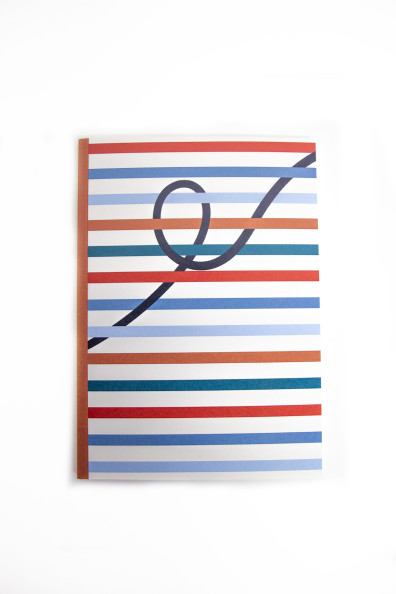 Orange striped notebook made in France | Mousqueton