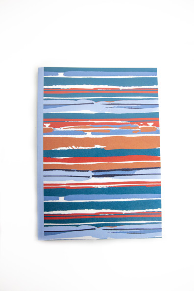 Notebook made in France, Provençal blue with horizon pattern | Mousqueton