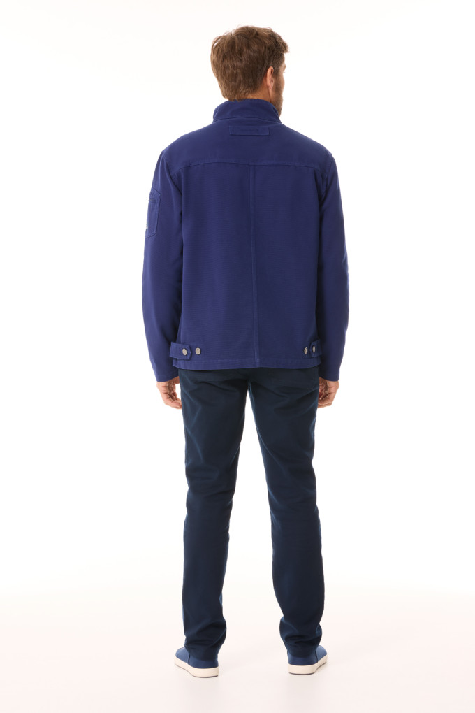 Veste zippée homme en toile canva bleu regate | Mousqueton