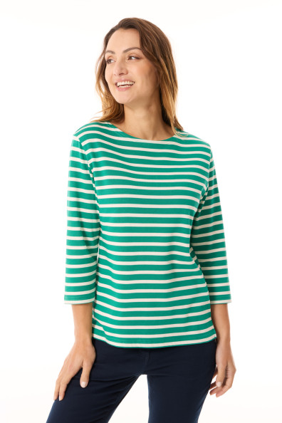 Marinière bicolore Femme vert jade | Mousqueton