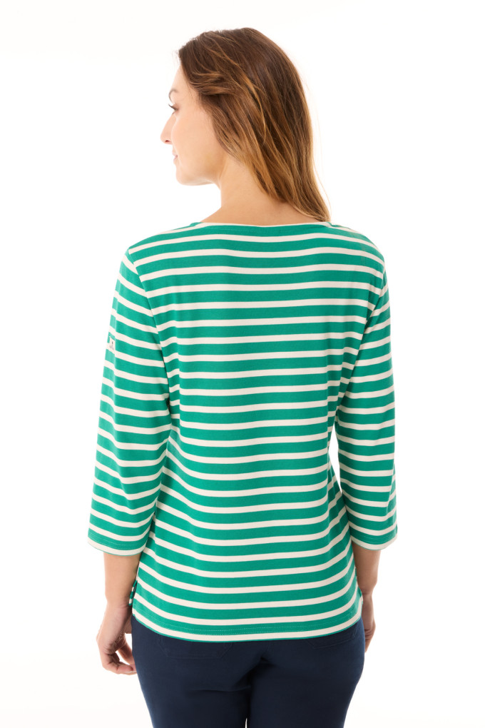 Marinière bicolore Femme vert jade | Mousqueton