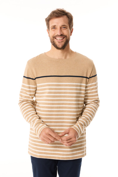Marinière homme beige et bleu marine | Mousqueton