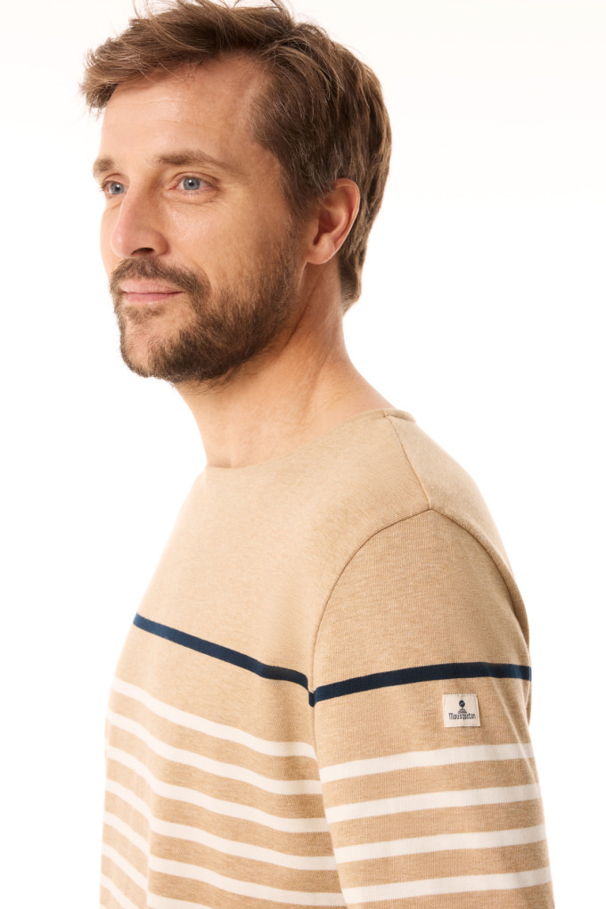 Marinière homme beige et bleu marine | Mousqueton