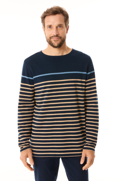 Marinière homme bleu et beige| Mousqueton