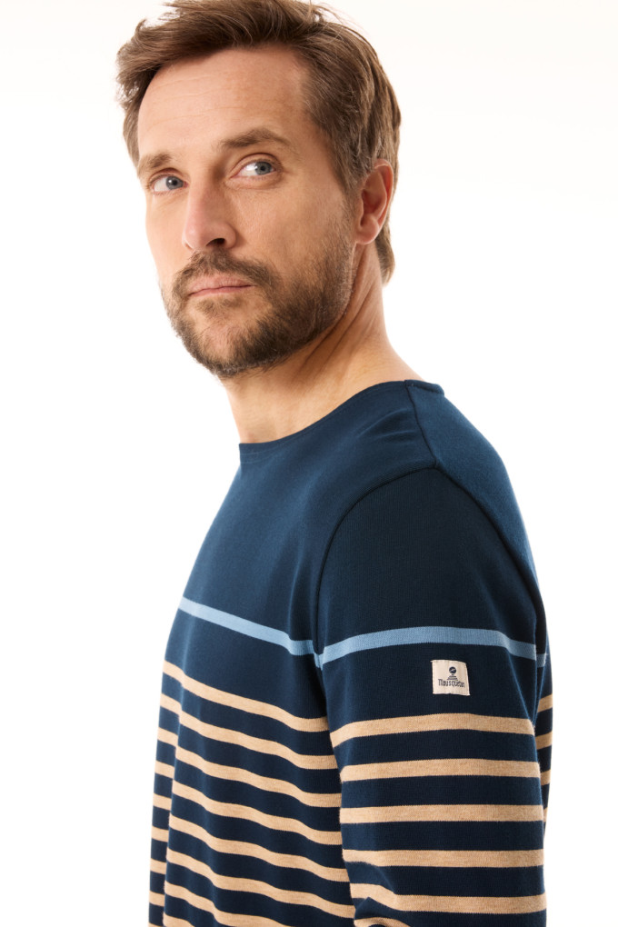 Marinière homme bleu et beige| Mousqueton