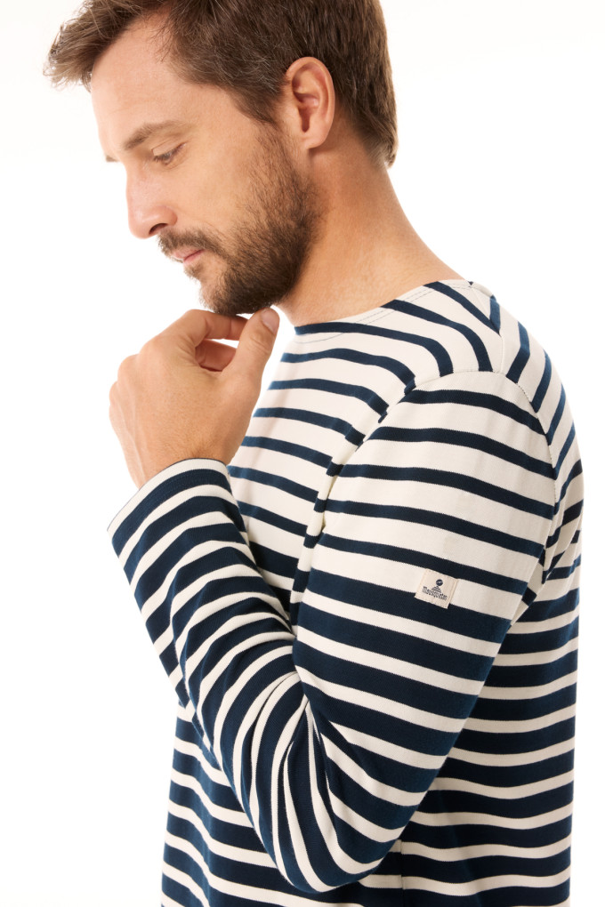 Marinière manches longues Homme bicolore marine | Mousqueton