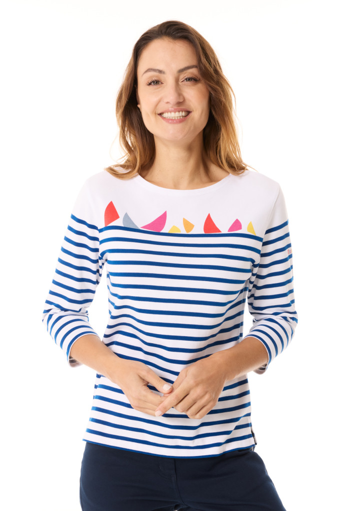 Marinière Femme motif drapeaux multicolores | Mousqueton