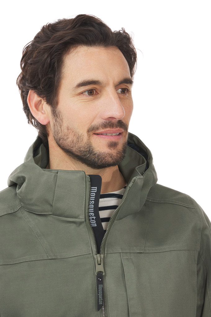 Parka imperméable mi-saison homme vert kaki | Mousqueton