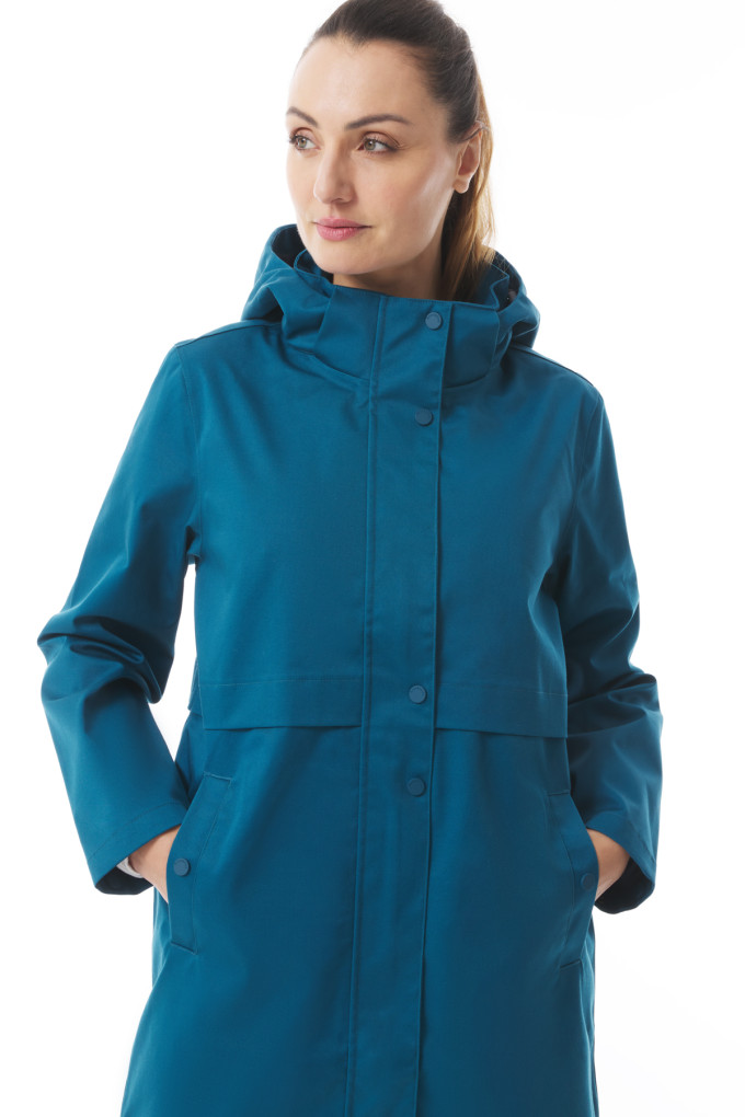 Parka imperméable mi-saison femme bleu abysse | Mousqueton
