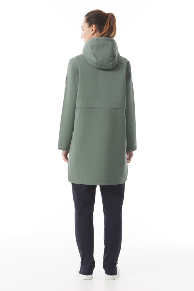 Parka imperméable mi-saison femme vert kaki | Mousqueton